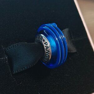 Authentic Retired Pandora Blue Murano Glass Ribbon Bead - 790612